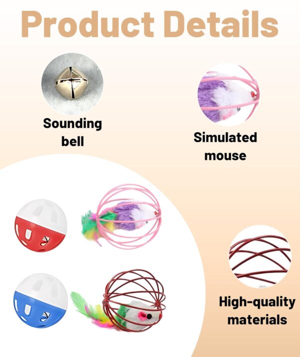 4 Pieces Cat Toys for Persian Cat, Interactive Flying Bird Toy for Kitten with Bell, Random Color Cat House Accessories, Cat Toy (Cute)