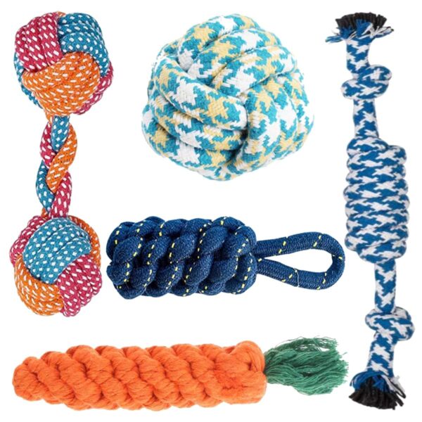 Tail Dog Toys + Dog Chew Toys + Puppy Teething Tail Dog Toys + Dog Chew Toys + Puppy Teething Toys + Rope Toys + Dog Toys for Small to Medium Dog Toys + Dog Toy Pack(Pack of 5)