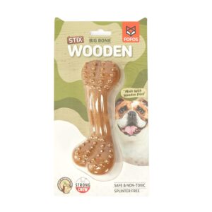 BarkButler x FOFOS Woodplay Brush Bone Durable Dog Chew Toy BarkButler x FOFOS Woodplay Brush Bone Durable Dog Chew Toy - Brown, Real Wood Fibre Dog Toys, Cleans Teeth, Massages Gums, Splinter-Free, Non-Toxic Wooden Dog Toy for Medium-Large Breeds (10-30kg)