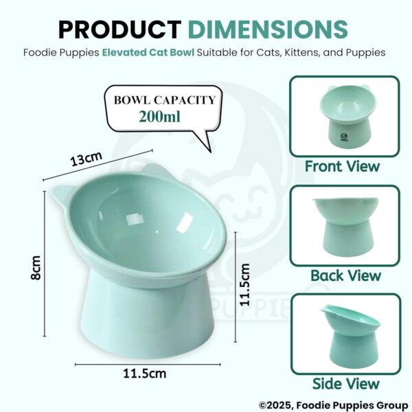 71lPLF25c5L._SL1500_.jpg Foodie Puppies Elevated Bowl Feeder Food Water for Cats, Kittens & Puppies (Set of 2) Persian Cat Food Bowl Tilted Raised Bowl (Color May Vary) Plastic, ?15L x 13.5W x 11.5H cms