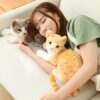 Tickles Cute Cat Soft Stuffed Plush Animal Toy for Kids Birthday Gift (Color: Yellow; Size: 28 cm)