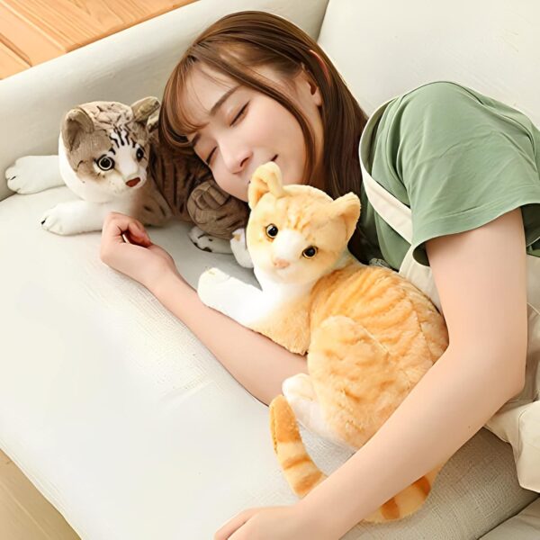 Tickles Cute Cat Soft Stuffed Plush Animal Toy for Kids Birthday Gift (Color: Yellow; Size: 28 cm)