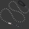 Wooflix Heavy Duty Nylon Dog Leash | Anti Slip Padded Handle Long Dog Leash | Highly Reflective Leash for Dogs | Dog Rope for Medium & Large Dogs | Dog Training Leash | (Black, 5 Feet Long)