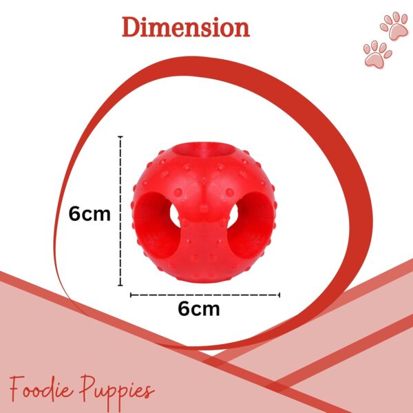 71n1sVbcAjL._SL1500_.jpg Foodie Puppies Natural Rubber Flavored Hole Ball - 2.35inch/ 6cm | Suitable for Small to Medium Dogs and Puppies | Chewing, Teething, and Training Ball Toy