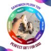 Goofy Tails Food Buddies Sandwich Plush Toy for Dogs and Puppies | Crinkle, Squeaky, Soft Pet Toy