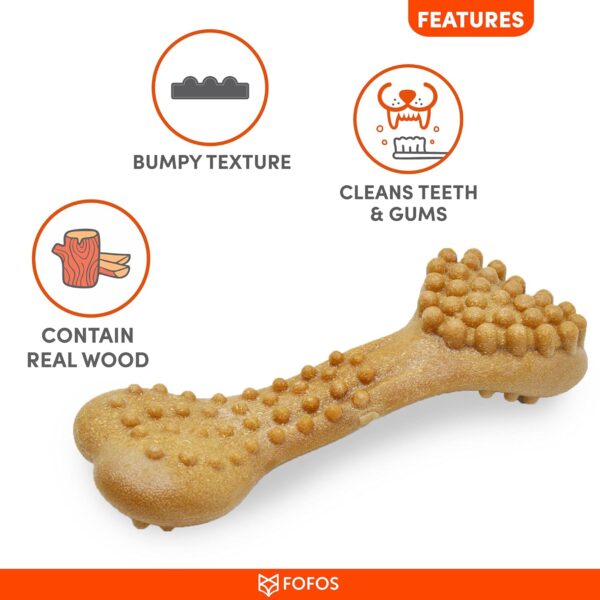 71oHu5FzUyS._SL1500_.jpg BarkButler x FOFOS Woodplay Brush Bone Durable Dog Chew Toy - Brown, Real Wood Fibre Dog Toys, Cleans Teeth, Massages Gums, Splinter-Free, Non-Toxic Wooden Dog Toy for Medium-Large Breeds (10-30kg)