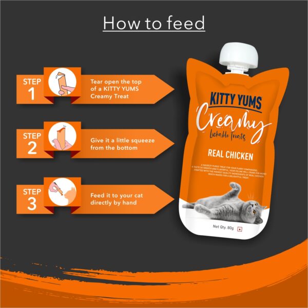 Kitty yums Creamy Lickable Real Chicken Cat Treat 960g Pack(80g X 12)