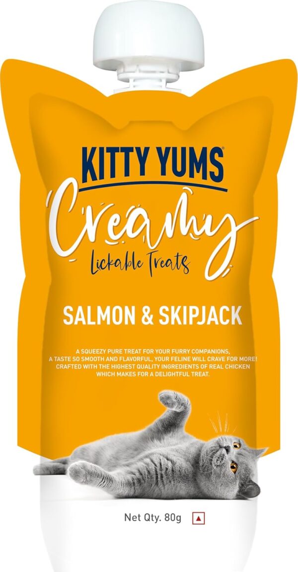 Kitty Yums Creamy Salmon&Skipjack Cat Treat (80G X12),960G Pack,All Life Stages