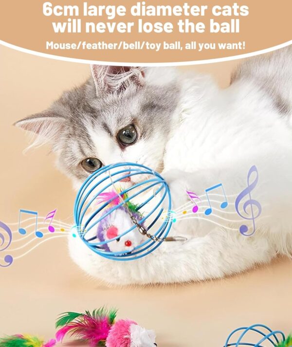 4 Pieces Cat Toys for Persian Cat, Interactive Flying Bird Toy for Kitten with Bell, Random Color Cat House Accessories, Cat Toy (Cute)