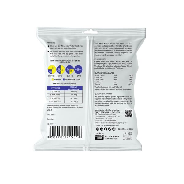 71pDZWu9ikL._SL1500_.jpg Kitten Ocean Fish, Complete Food for Cat | Formulated with Finest Ingredients (50g)