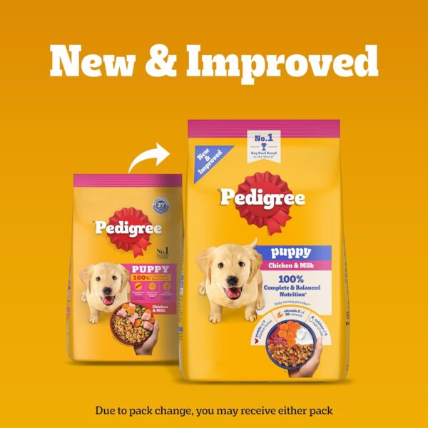 Pedigree Puppy Dry Dog Food, Chicken & Milk, 20 kg, Contains 37 Essential Nutrients, 100% Complete & Balanced Food for Puppies