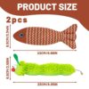 Catnip Toys for Cats, 2PCS Kitten Toys with Catnip, Catnips Cat Toys for Indoor Cats & Kittens, Interactive Plush Caterpillar & Fish, Teething Relief & Boredom Buster, Natural Catnips Attraction