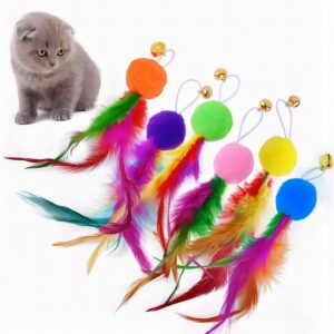 Sunkizzrs® Cat Toys - Interactive Toy Set with Retractable Teaser Sunkizzrs® Cat Toys - Interactive Toy Set with Retractable Teaser Wands and Feather Toys - Activity Toys to Exercise Cats and Kittens (Only 6 Feather Balls Replace Heads)