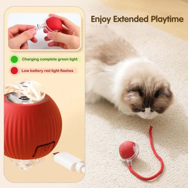 Cat Toys Ball – Smart Rolling LED Ball, Automatic & USB Rechargeable Motion Activate for Indoor Kitten Puppy Dog cat- Pet Exercise, IQ Training, Fun & Engaging Pet Toy