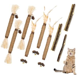 11 Pcs Cat Teething Toys Set, Kittens Catnip Cat Playing Toys for Daily Fun Cat Teething Toys Toys for Cats with 3 Varieties Durable Design for Cat Indoor Use and Daily Play