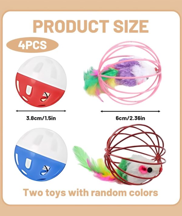 4 Pieces Cat Toys for Persian Cat, Interactive Flying Bird Toy for Kitten with Bell, Random Color Cat House Accessories, Cat Toy (Cute)