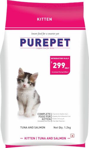 Purepet Kitten Tuna and Salmon Dry Cat Food 1.2kg