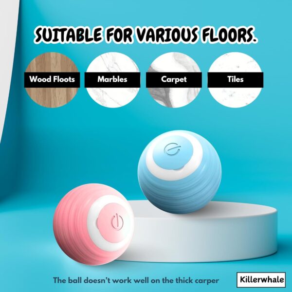 71spUjE2C-L._SL1500_.jpg KILLERWHALE Interactive Smart Cat Toy Ball – 360° Self-Rolling Motion with LED Lights, Rechargeable via Type-C, Automatic Gravity Sensor, Engaging Kitten & Pet Play Toy