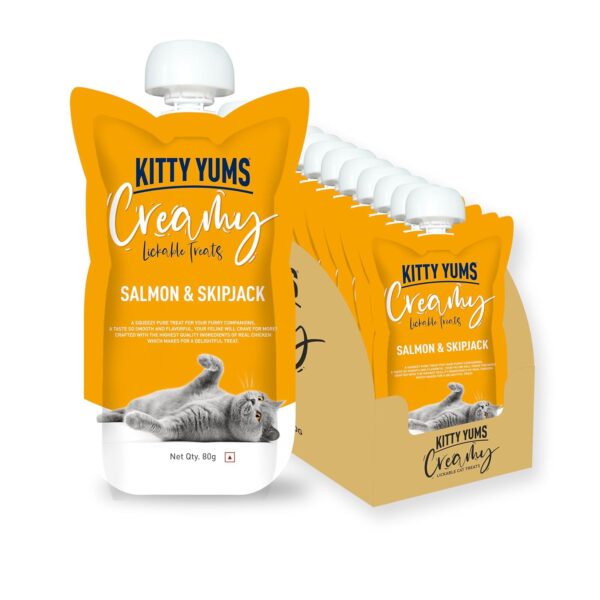 Kitty Yums Creamy Salmon&Skipjack Cat Treat (80G X12),960G Pack,All Life Stages