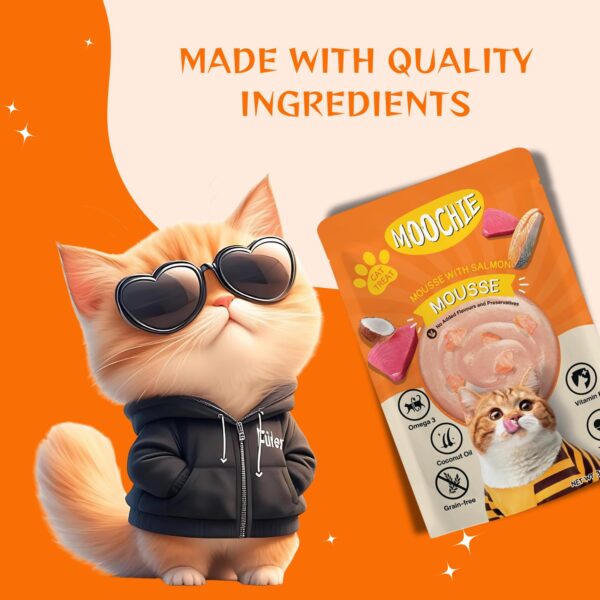 PETS EMPIRE Moochie Tasty Wet Cat Food (85 g Pack X 5) Grain Free Cats Gravy Meal, No Artificial Flavours Kitten Food, Non-Vegetarian Cat Foods Pouch, All Flavours Mix for Adults & Kittens