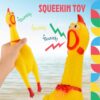 71uayQWOK8L._SL1500_.jpg Emily Pets 1 Pack Chicken Dog Toy Screaming Chicken Toys Large Squeeze Chicken Noisemaker Dog Squeak Durable Toys for Pet Chew Gifts Prank Novelty Toy (Yellow, Small)