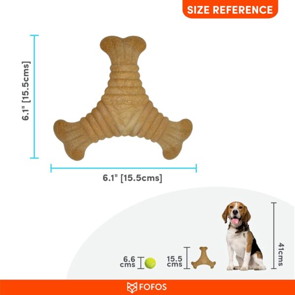 71uhUqcmUcS._SL1500_.jpg BarkButler x FOFOS Woodplay Triangle Dog Chew Toy - Real Wood Fibre Chew Toys for Dogs, Dog Toys for Large Dogs (10-30kgs) - Brown