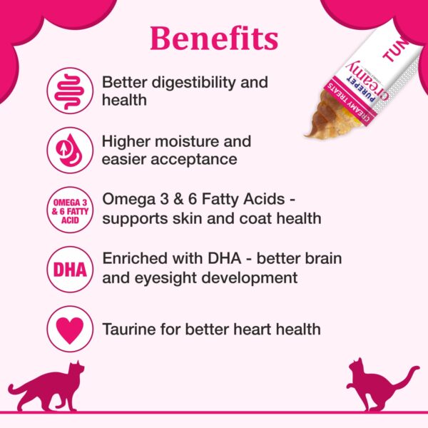 Purepet Creamy Lickable Cat Treats,Tuna & Bonito 360Gm(15g x24 Pcs)| Rich in Protein,Taurine for Heart & Vision,Ideal for Training and Bonding, Promotes Hydration| Treats for Kitten and Adult Cats