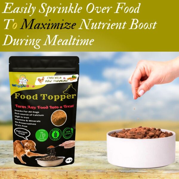 71v5IAjdIBL._SL1080_.jpg Magical Dog Food Topper || Joy of Best Taste || Chicken & Raw Turmeric Flavour || Grain Free & Protein Rich || Anti Oxident || 70g