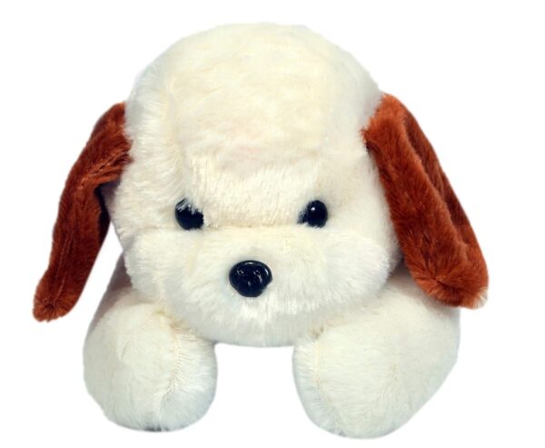 Richy Toys White Dog Cute Plush Soft Toys for Kids Birthday Gift 26 cm