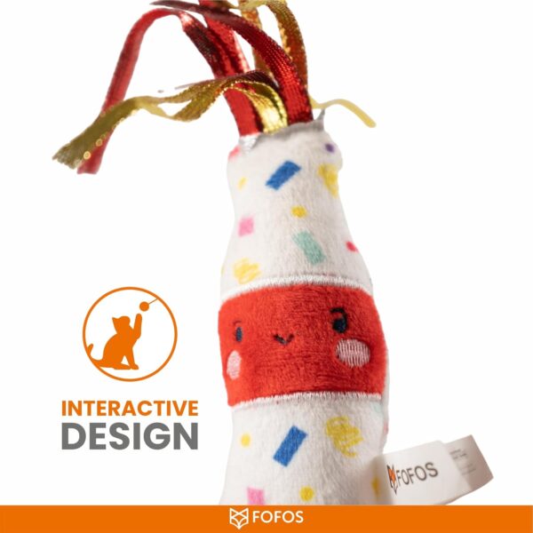 Barkbutler x Fofos Birthday Drink Cat Toy - US Grade Organic Catnip, Multicoloured Textured Toys for Cats, Cat Accessories with Super Soft Fabrics & Ribbons - Perfect as Kitten Toys, Cat Toys