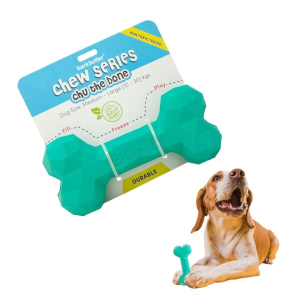BarkButler Chu The Bone Dog Toy - Green | Medium-Large BarkButler Chu The Bone Dog Toy - Green | Medium-Large Dogs(10-30kg) | Durable & Treat-Dispensing | Gentle on Teeth & Gums | 100% Natural Rubber | Non-Toxic | Suitable for All Dog Breeds
