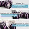 Cat Tunnel Kitten Dog Rabbits Cat Interactive Toy Play Toy Foldable Pet Cat Toy with Ball Tunnel (3 Way, Pink),for kid