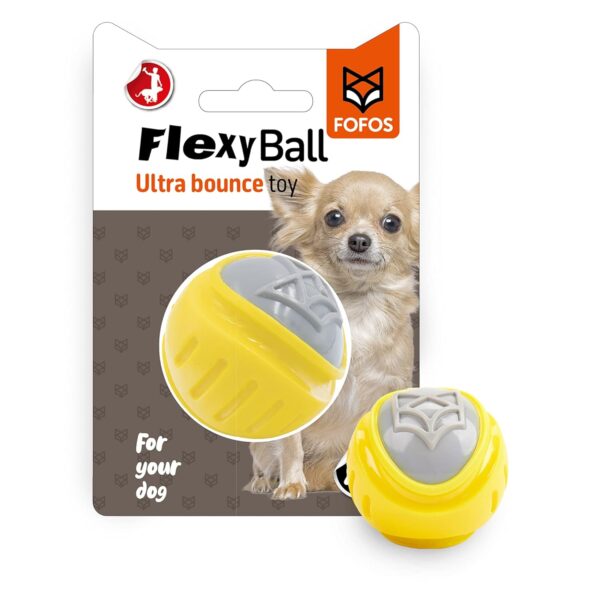BarkButler x FOFOS Flexy Ball Ultra Bounce Dog Chew Toy BarkButler x FOFOS Flexy Ball Ultra Bounce Dog Chew Toy - Squeaky Toys for Dogs, Small Dog Toys (0-10kgs) - Yellow