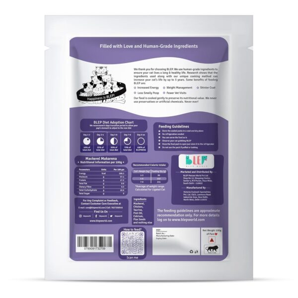 71wY7dtHULL._SL1500_.jpg BLEP Mackerel Tun Tuna and Sardine Combo of Natural Cat Food 100g | 3 Packs|Zero Preservatives|Aids Joint Health & Digestion|Collagen Rich| Human Grade, Natural Wet Cat Food|Ideal for All Breeds