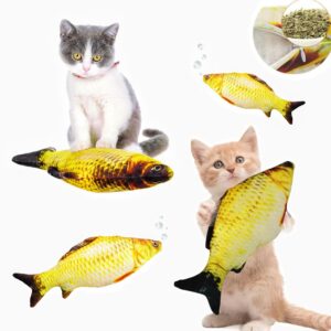 Sunkizzrs® Catnip Mint Simulation Fish Toy for Cat (30cm/11.8inch) - Sunkizzrs® Catnip Mint Simulation Fish Toy for Cat (30cm/11.8inch) - Catnip Toys for Cats - Interactive Kitten Chewing Scratching Play Fun Pet Toys