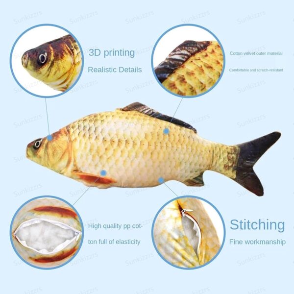 71z3rpG03jL._SL1500_.jpg Sunkizzrs® Catnip Mint Simulation Fish Toy for Cat (30cm/11.8inch) - Catnip Toys for Cats - Interactive Kitten Chewing Scratching Play Fun Pet Toys