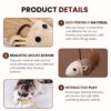 813BswtNfL._SL1500_.jpg Foodie Puppies Cat Teaser Playing Stick Wooden Cat Wand Toy for Cats and Kittens - (Mouse-Bell - 40cm), Interactive Feather Toy, Wood Teaser Wands, Fun Catcher Cats Stick Toy, Kitty Activity Teaser
