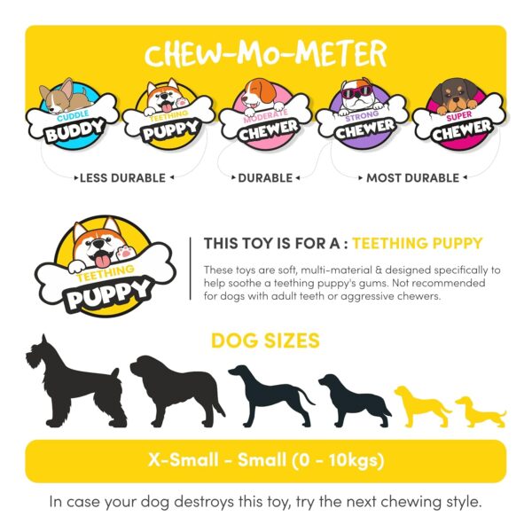 BarkButler x FOFOS Puppy Teething Squeaky Toy Giraffe Dog Toy - Yellow, Multi-Material, Squeaky Dog Toys, Ideal Puppy Toys for All Breeds of X-Small - Small Size (0-10kgs)