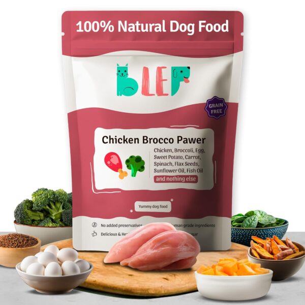 BLEP Dog Food Adult & Puppy | 200g | Dog BLEP Dog Food Adult & Puppy | 200g | Dog Wet Food, High Protein, Omega 3&6, Contains Chicken Breast, Broccoli, Fresh Vegetables, Zero Preservatives, Digestible, Human Grade Fresh (Pack of 1)