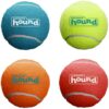 Outward Hound Squeaker Ballz Squeaky Tennis Ball Dog Toys – Medium (4 Pack) | Durable, High-Bounce, Multi-Color Balls for Fetch & Play | Safe, Non-Toxic Fun for Dogs of All Breeds