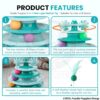 Foodie Puppies Interactive Tower of Tracks Toy for Cats and Kittens (3 Layer Feather Toy) Game Entertainment Circular Training Amusement Plate with Colorful Balls for Cats & Kittens