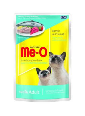 Me-O Adult Wet Cat Food, Tuna and Chicken in Jelly, 80 g (Pack of 6, 480G)