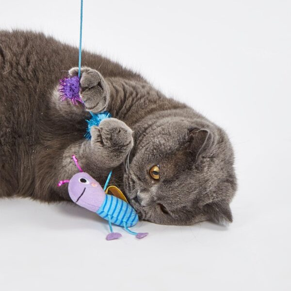 BarkButler x FOFOS Let's Fly Together Wand - Interactive Cat Toys with Catnip - Cat Toy Set - Multicoloured