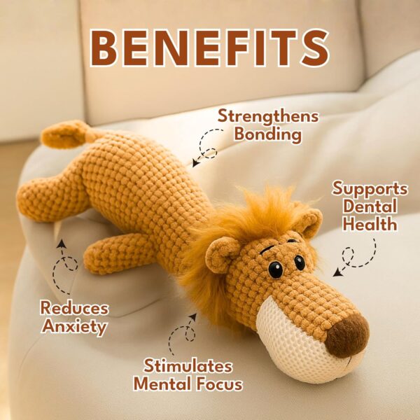 Dog Toy with Sound - Plush Chew & Rope Toy for Dogs - Squeaker & Crinkle Toy - Interactive Chew Toy - Durable Non-Toxic Play Dog Toy - Small Medium & Large Dogs