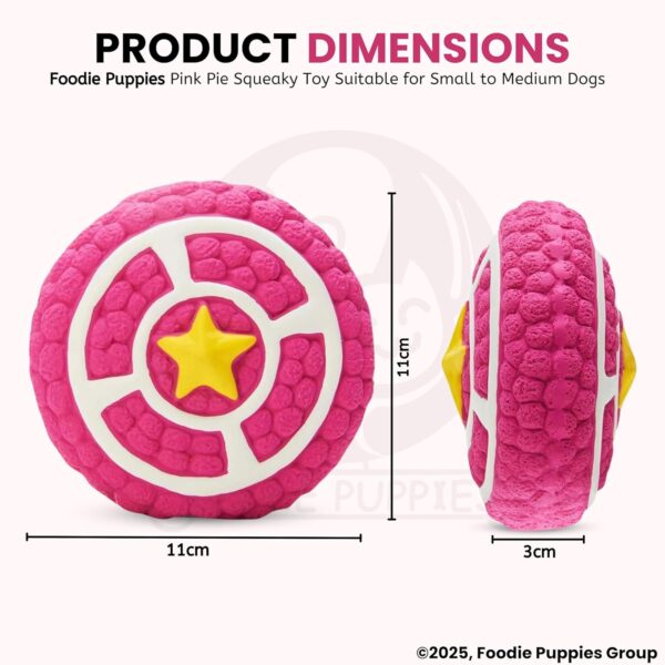 812Zvpjc6LL._SL1500_.jpg Foodie Puppies Interactive Non-Toxic Soft Latex Squeaky Chew Toy for Small to Medium Dogs (Pink Pie - Large) | Chewing, Floating, Training, and Bouncing | Reduce Separation Anxiety