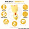 Foodie Puppies Natural Latex Rubber Squeaky (Yellow Sleepy Hen) Dogs Toy | Small Dogs & Puppy | Durable, Animal Design, Fetch & Chew Safe Play Toy | Reduce Separation Anxiety