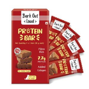 BARK OUT LOUD Protein Bars - Dog Treats with Chicken & Fish | Collagen, No Added Sugar | Pumpkin, High Fiber Snacks for Dogs | Helps Digestion, Muscle Growth & Shiny Coat - 35 GMS Each (Pack of 4)
