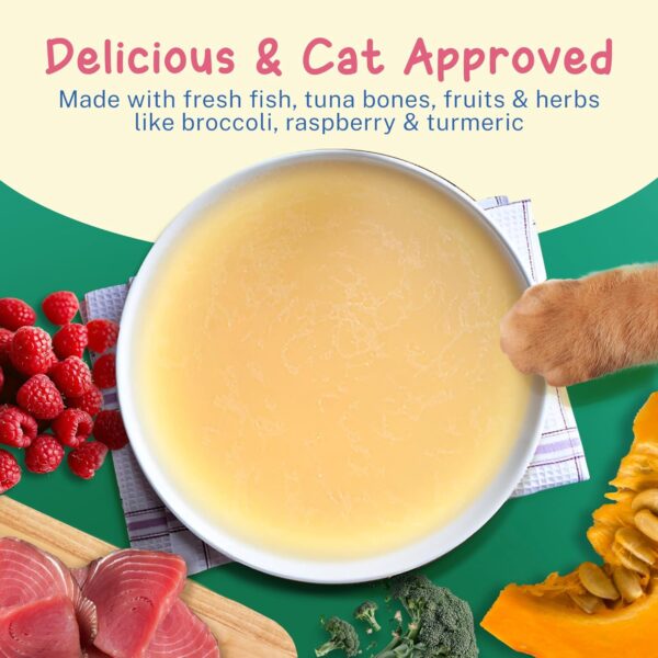 813VSgmLrOL._SL1500_.jpg Smylo Summer Cooler, Hydration Rich Fish & Cḩicken Bone Broth for Cats (2+1 Combo) | Rich in Collagen for Bones & Joints Health| Omega 3 & 6 for Shiny Fur & Coat | Cat Food Topper and Cat Supplements