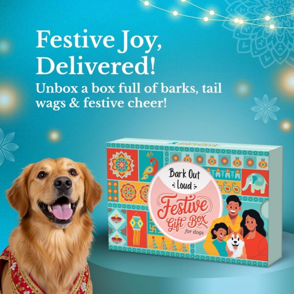 BARK OUT LOUD Festive Gift Box for Dogs | Premium Gift Hamper with Soft Chews, Shampoo, Supplements & Protein Bar | Ideal Gift for All Dog Breeds & Ages