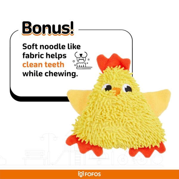 BarkButler x FOFOS Tough Chick Dog Toy - Soft & Squeaky Toys for Dogs, Small Dog Toys (0-10kgs) - Yellow
